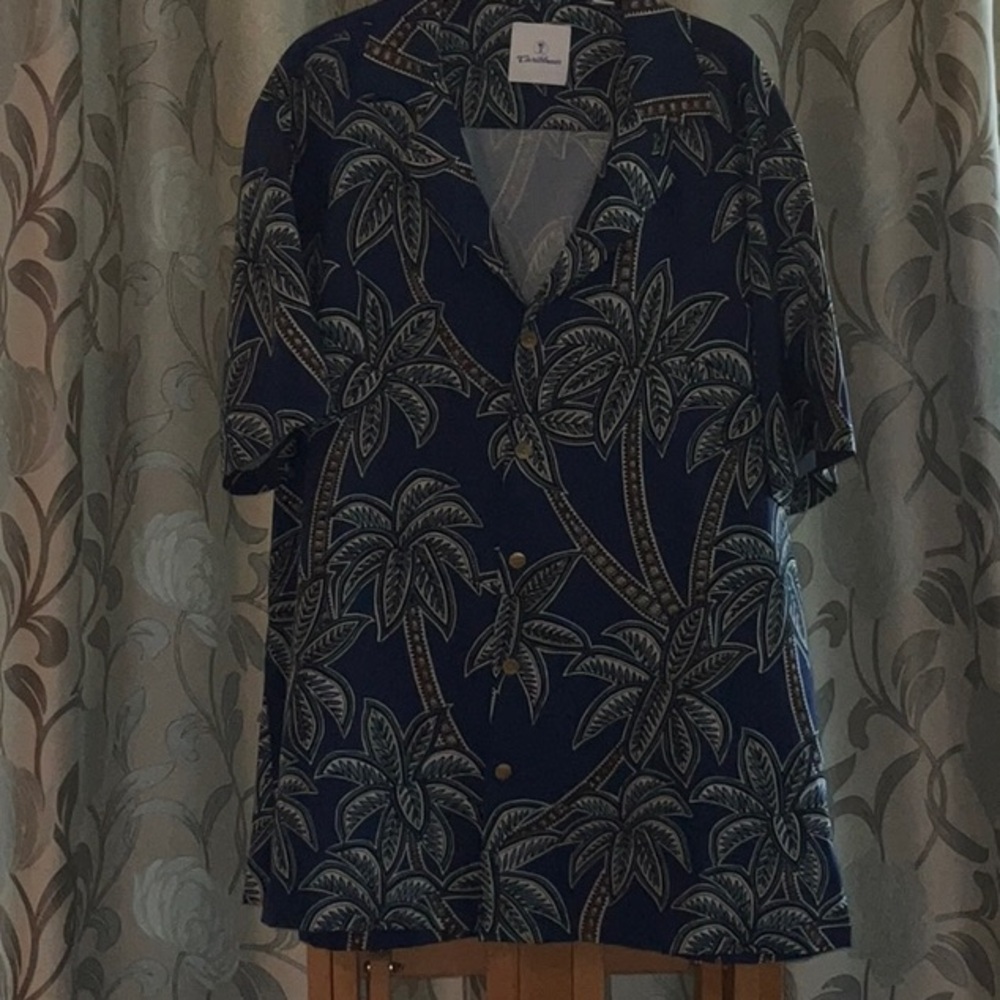 Navy Palm Tree Print Shirt